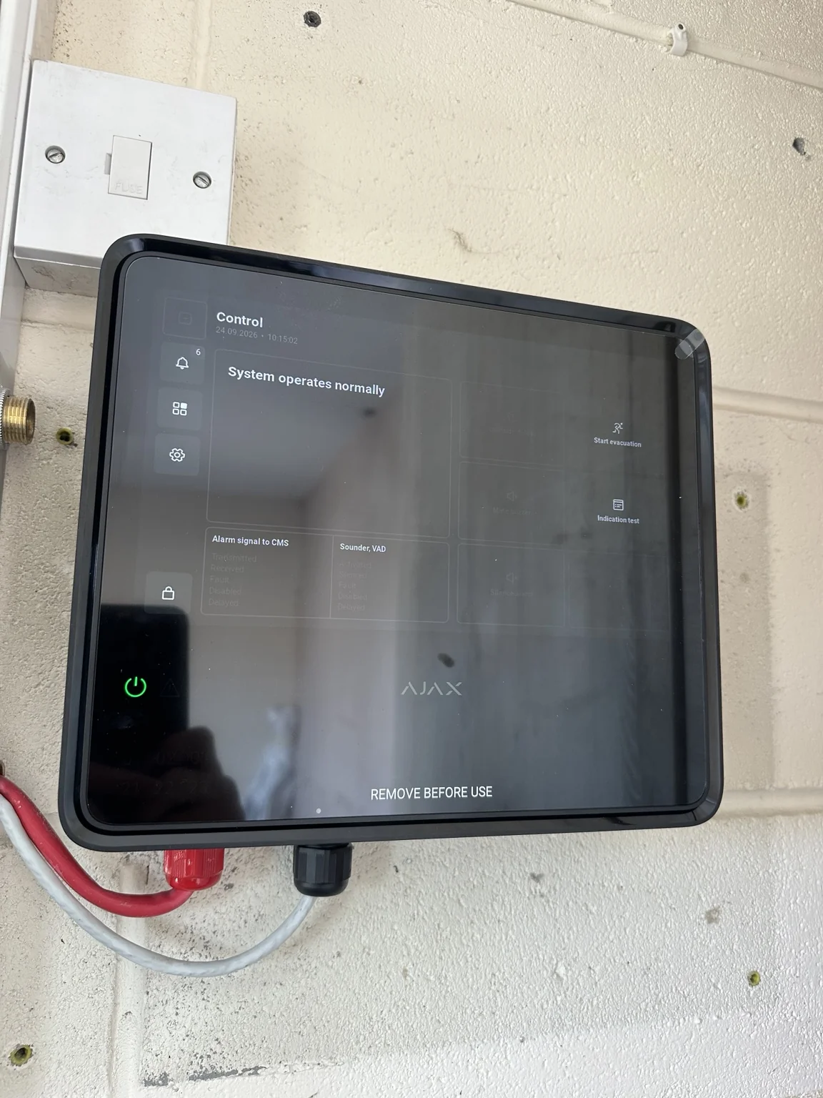 Ajax EN54 fire alarm control panel installed at David Malin Kitchens