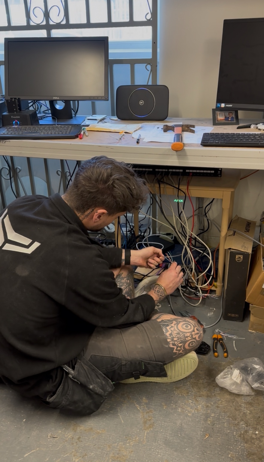 NOX engineer wiring and commissioning a CCTV system